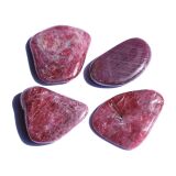 Rubin Scheibensteine / flache Trommelsteine -...