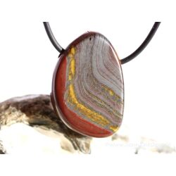 Tigereisen XL Schmuckstein / Scheibenstein gebohrt - AA-Sonderqualit&auml;t - Handarbeit - ca. 3,7 cm x 2,5 cm x 0,9 cm