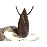 Tigereisen XXXL Schmuckstein / Scheibenstein gebohrt - AA-Sonderqualit&auml;t - Handarbeit - ca. 5,8 cm x 2,2 cm x 0,7 cm