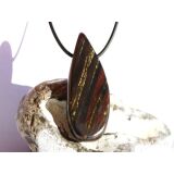 Tigereisen XXXL Schmuckstein / Scheibenstein gebohrt - AA-Sonderqualit&auml;t - Handarbeit - ca. 5,8 cm x 2,2 cm x 0,7 cm