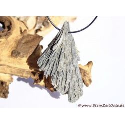 Disthen schwarz "radialstrahlig" XXXL Stufe / Rohstein gebohrt (Cyanit / Kyanit) - Rarität - Sonderqualität - ca. 8,8 cm x 5,6 cm x 1,7 cm (GKS)