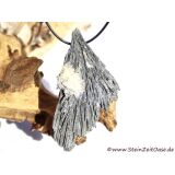Disthen schwarz "radialstrahlig" XXXL Stufe / Rohstein gebohrt (Cyanit / Kyanit) - Rarität - Sonderqualität - ca. 8,8 cm x 5,6 cm x 1,7 cm (GKS)