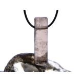 Rauchquarz hell XXL Schmuckstein Zylinder gebohrt - Sonderqualit&auml;t - Handarbeit - ca. 4,8 cm x 1,4 cm