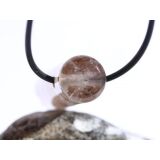 Rauchquarz hell XXL Schmuckstein Zylinder gebohrt - Sonderqualit&auml;t - Handarbeit - ca. 4,8 cm x 1,4 cm