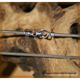 Schlangenkette Spezial, 925iger Silber, Verschluss f&uuml;r gebohrte Trommelsteine, ca. 42 cm - 1,9 mm