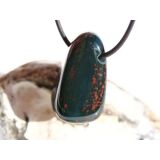 Heliotrop Trommelstein / Schmuckstein gebohrt -...