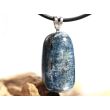 Disthen blau "Silberschimmer" Schmuckstein / Trommelstein Anh&auml;nger Silber&ouml;se (Cyanit / Kyanit) - Sonderqualit&auml;t - ca. 3,3 cm x 1,4 cm x 0,9 cm