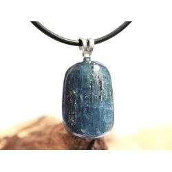 Disthen blau "Silberschimmer" Schmuckstein / Trommelstein Anh&auml;nger Silber&ouml;se (Cyanit / Kyanit) - Sonderqualit&auml;t - ca. 2,8 cm x 1,5 cm x 1,2 cm