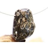 Turitella-Jaspis Trommelstein gebohrt - Sonderqualit&auml;t - ca. 3,1 cm x 2,2 cm x 1,8 cm (GKS)
