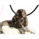 Turitella-Jaspis Trommelstein gebohrt -...