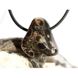 Turitella-Jaspis Trommelstein gebohrt - Sonderqualität - ca. 2,6 cm x 2,4 cm x 1,3 cm (ES)