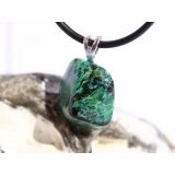 Eilatstein Trommelstein Anhänger Öse (Azurit-Malachit-Chrysokoll-Türkis) - Sonderqualität - ca. 2,4 cm x 1,7 cm x 0,9 cm - Sonderpreis wg. Makel -