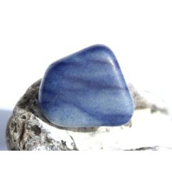 Blauquarz Trommelstein / Scheibenstein - Sonderqualität - ca. 2,9 cm x 2,7 cm x 1 cm