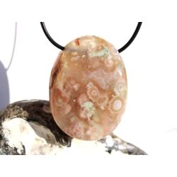Blumenachat XXXL Schmuckstein Cabochon gebohrt - Sonderqualität - ca. 5 cm x 3,7 cm x 1,4 cm