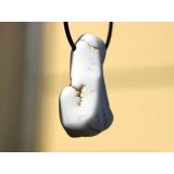 Magnesit-Knolle XXL Trommelstein gebohrt - Sonderqualit&auml;t - ca. 4,7 cm x 3 cm x 1,9 cm