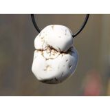 Magnesit-Knolle XXL Trommelstein gebohrt -...