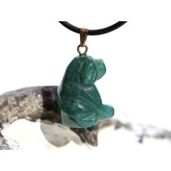 Moosachat grün "Hund" Schmuckstein Anhänger Öse - ca. 3 cm x 1,7 cm x 1,3 cm
