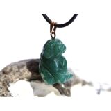 Moosachat gr&uuml;n "Hund" Schmuckstein...