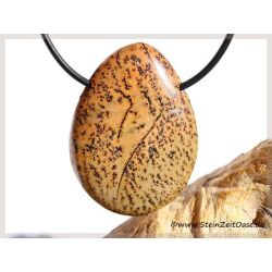 Porzellanit XXL Scheibenstein / Trommelstein gebohrt - Sonderqualit&auml;t - ca. 4,1 cm x 3 cm x 1 cm