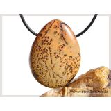 Porzellanit XXL Scheibenstein / Trommelstein gebohrt -...