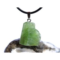 Peridot Kristall- / Rohsteinform Anhänger Silberöse (Olivin / Chrysolith) - Sonderqualität - ca. 3,5 cm x 2,1 cm x 1,2 cm (GKS)
