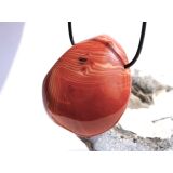 Karneolachat (gebr.) XXXL Trommelstein / Schmuckstein gebohrt (Carneol) - AA-Sonderqualität - ca. 4,9 cm x 4 cm x 1,9 cm