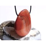 Karneolachat (gebr.) XXXL Trommelstein / Schmuckstein gebohrt (Carneol) - AA-Sonderqualität - ca. 4,9 cm x 4 cm x 1,9 cm