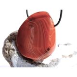 Karneolachat (gebr.) XXXL Trommelstein / Schmuckstein gebohrt (Carneol) - AA-Sonderqualität - ca. 4,9 cm x 4 cm x 1,9 cm