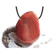 Karneolachat (gebr.) XXXL Trommelstein / Schmuckstein gebohrt (Carneol) - AA-Sonderqualität - ca. 4,9 cm x 4 cm x 1,9 cm