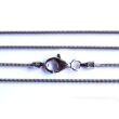 Schlangenkette Spezial, 925iger Silber, Verschluss für gebohrte Trommelsteine, ca. 50 cm - 1,2 mm - rhodiniert