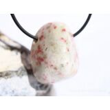 Cinnabarit-Opal (Zinnober-Opal) Trommelstein gebohrt -...