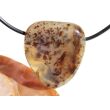 Dendritenachat Scheibenstein / Schmuckstein gebohrt - AA-Sonderqualit&auml;t - ca. 3,4 cm x 3,1 cm x 0,9 cm