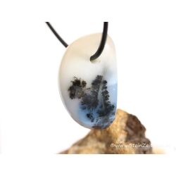 Dendritenopal (Opal) Schmuckstein / Trommelstein gebohrt - Sonderqualität - Handarbeit - ca. 3,3 cm x 1,7 cm x 1,9 cm