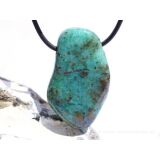 Kupferchalcedon XXL Schmuckstein / Scheibenlstein gebohrt...