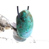 Kupferchalcedon XL Schmuckstein / Trommelstein gebohrt -...