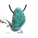 Kupferchalcedon XL Schmuckstein / Scheibenlstein gebohrt...