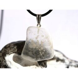 Ulexit (TV-Stein) Scheibenstein / Schmuckstein Anh&auml;nger Silber&ouml;se - Sonderqualit&auml;t - ca. 3,6 cm x 2,5 cm x 0,8 cm (GKS)