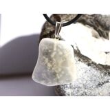 Ulexit (TV-Stein) Scheibenstein / Schmuckstein Anh&auml;nger Silber&ouml;se - Sonderqualit&auml;t - ca. 3,6 cm x 2,5 cm x 0,8 cm (GKS)