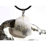 Ulexit (TV-Stein) Scheibenstein / Schmuckstein Anh&auml;nger Silber&ouml;se - Sonderqualit&auml;t - ca. 3,6 cm x 2,5 cm x 0,8 cm (GKS)