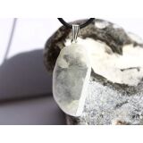 Ulexit (TV-Stein) XL Scheibenstein / Schmuckstein Anh&auml;nger Silber&ouml;se - Sonderqualit&auml;t - ca. 4,6 cm x 1,8 cm x 1,2 cm (GKS)