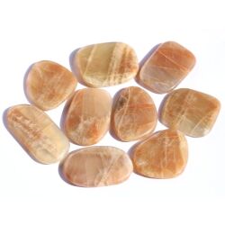 Mondstein apricot (Feldspat) XXL Scheibensteine - AA-Sonderqualität - ca. 3,9 - 5,7 cm / ca. 15-19g/St