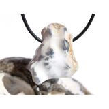 Schlangenhautachat Trommelstein gebohrt -...