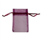 Organzabeutel weinrot mit Kordel, mittel, ca. 10 cm x 14 cm