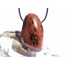 Mahagoniobsidian XXL Trommelstein / Schmuckstein gebohrt - Sonderqualität - ca. 4,5 cm x 2,7 cm x 1,6 cm