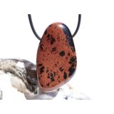 Mahagoniobsidian XXL Trommelstein / Schmuckstein gebohrt - Sonderqualität - ca. 4,5 cm x 2,7 cm x 1,6 cm