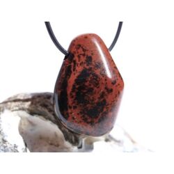 Mahagoniobsidian XXL Trommelstein / Schmuckstein gebohrt - Sonderqualität - ca. 4,1 cm x 3 cm x 1,7 cm