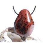 Mahagoniobsidian XXL Trommelstein / Schmuckstein gebohrt...