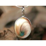 Shiva-Auge / Scheibenstein oval in 925iger Silber gefa&szlig;t, Silber&ouml;se Schmuckdose - ca. 3,4 cm x 2,1 cm x 0,6 cm