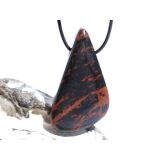 Mahagoniobsidian XXXL Schmuckstein gebohrt - Sonderqualität - Handarbeit - ca. 6,1 cm x 3,2 cm x 1,5 cm