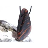 Mahagoniobsidian XXXL Schmuckstein gebohrt - Sonderqualität - Handarbeit - ca. 6,1 cm x 3,2 cm x 1,5 cm